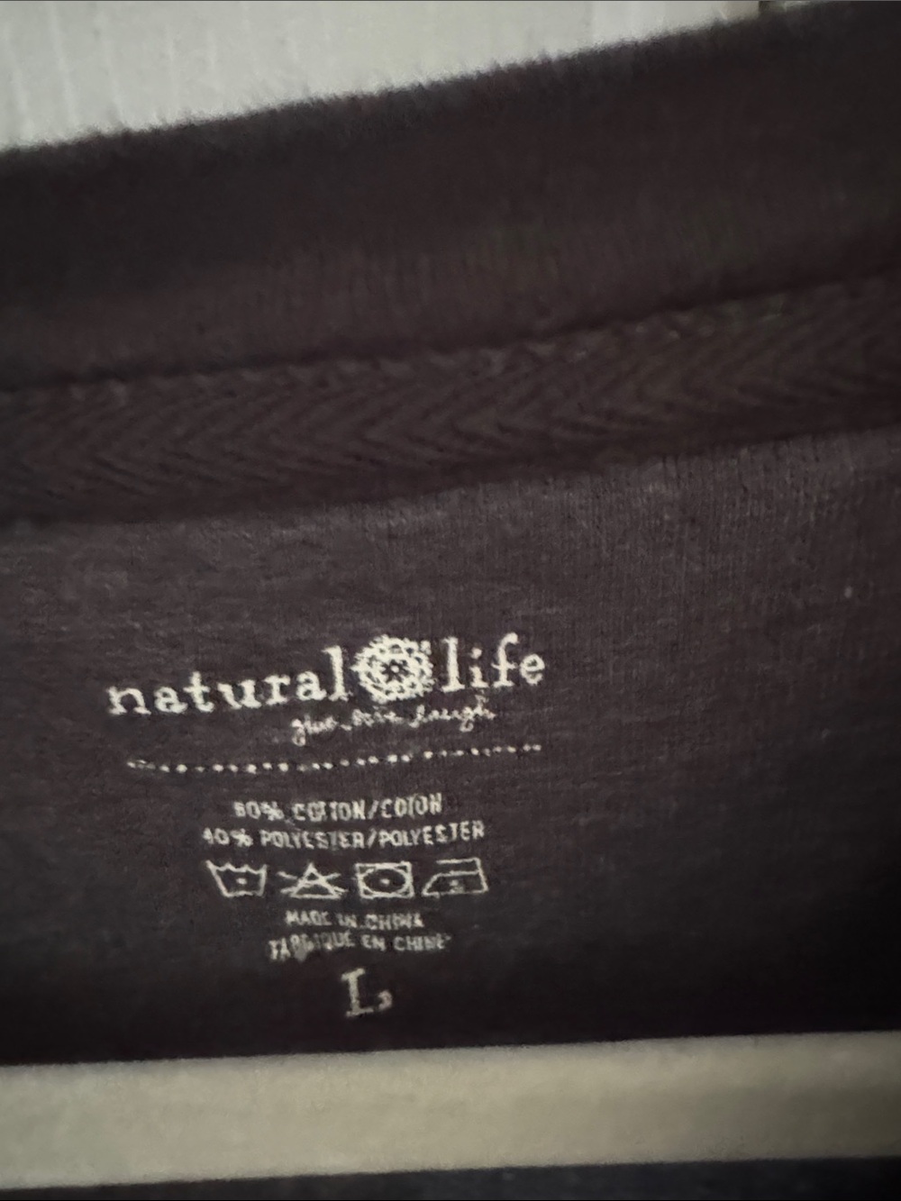 NATURAL LIFE Charcoal Practice Peace Crewneck Sweatshirt - Picture 2 of 3